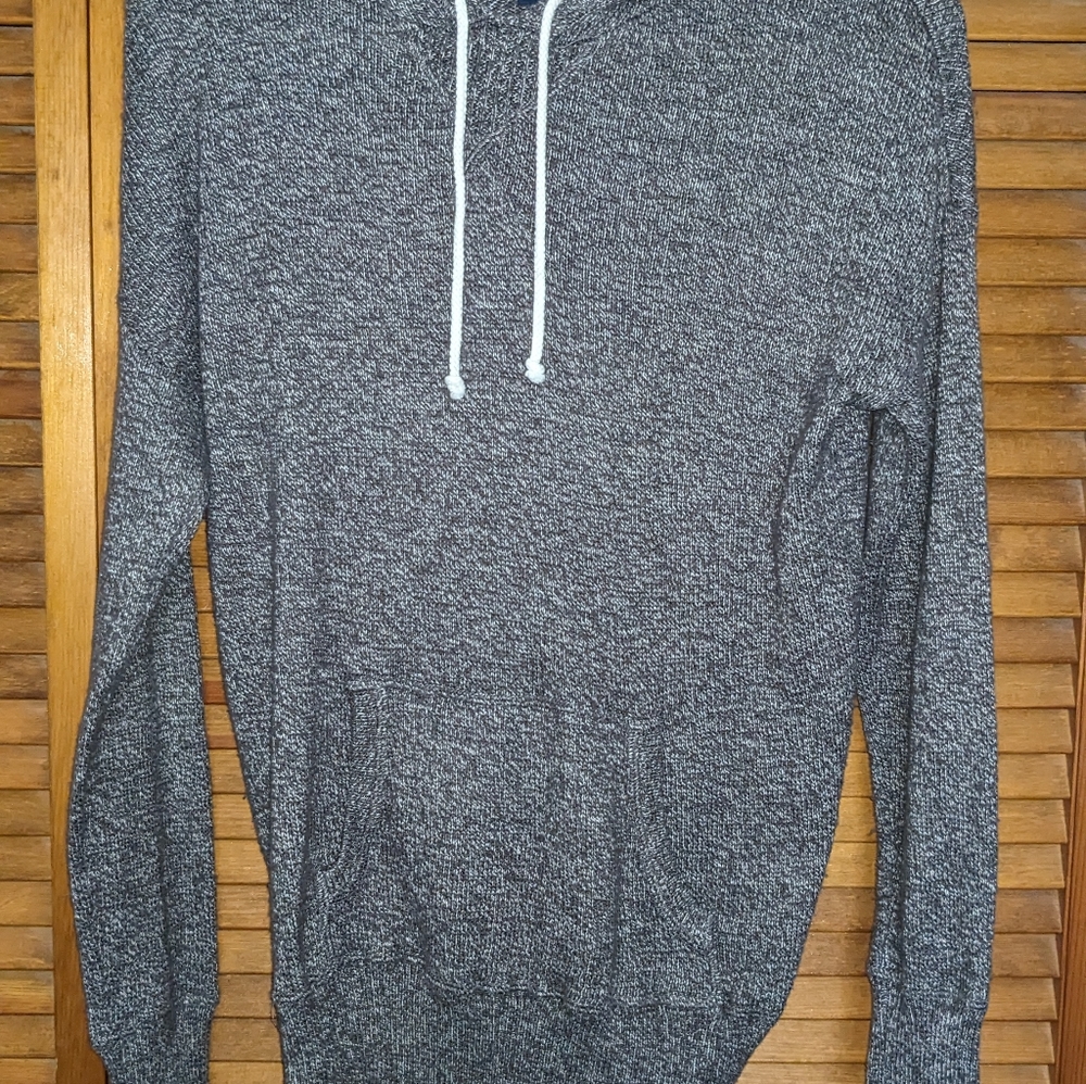 American Eagle Knit Hoodie Size Medium  Brown Tweed Sweater Cotton Blend